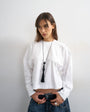 Topshop raglan cinch cuff long sleeve top in ivory