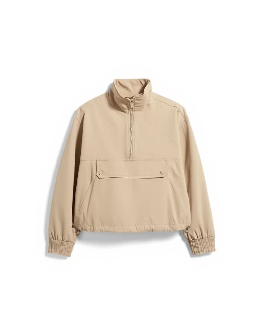 Topshop pocket detail zip up jacket in stone