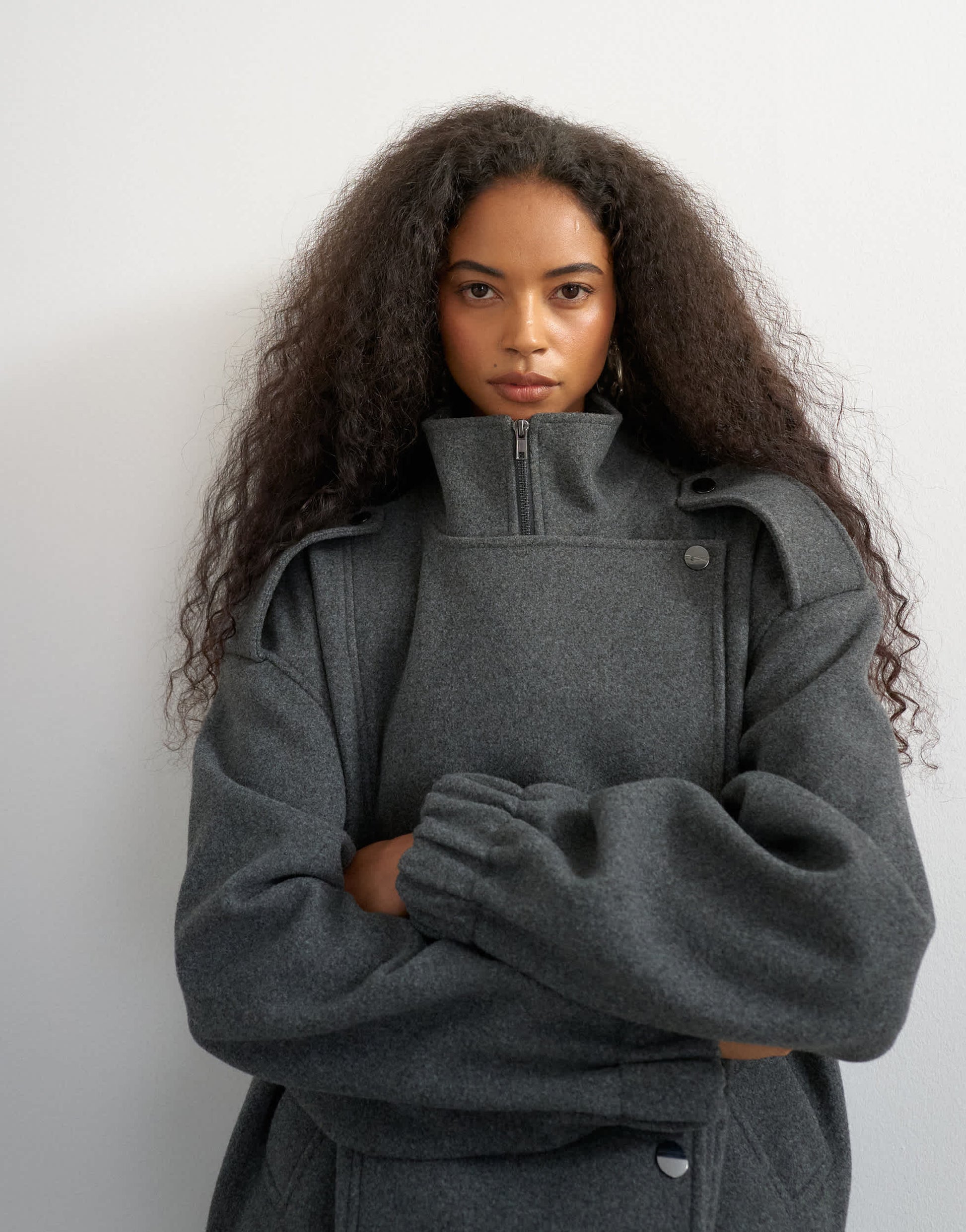 Topshop formal bomber in grey
