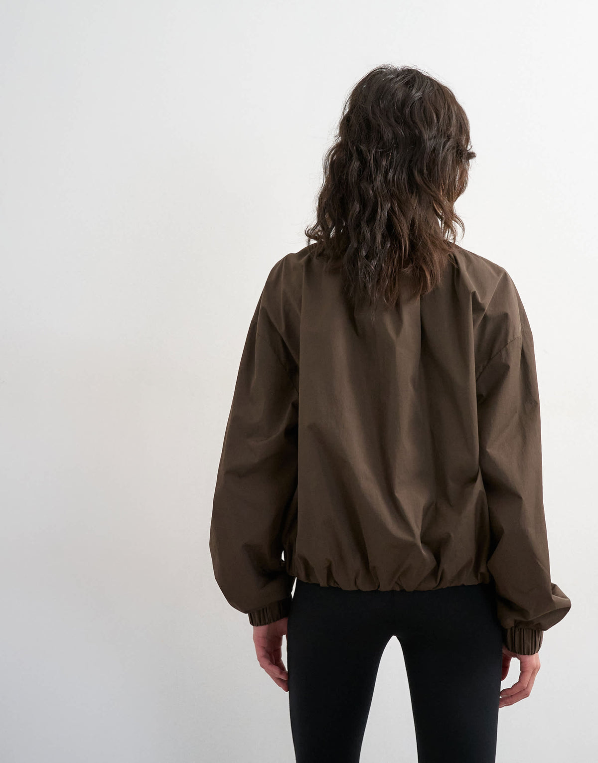 Topshop techy drawcord waist jacket in brown