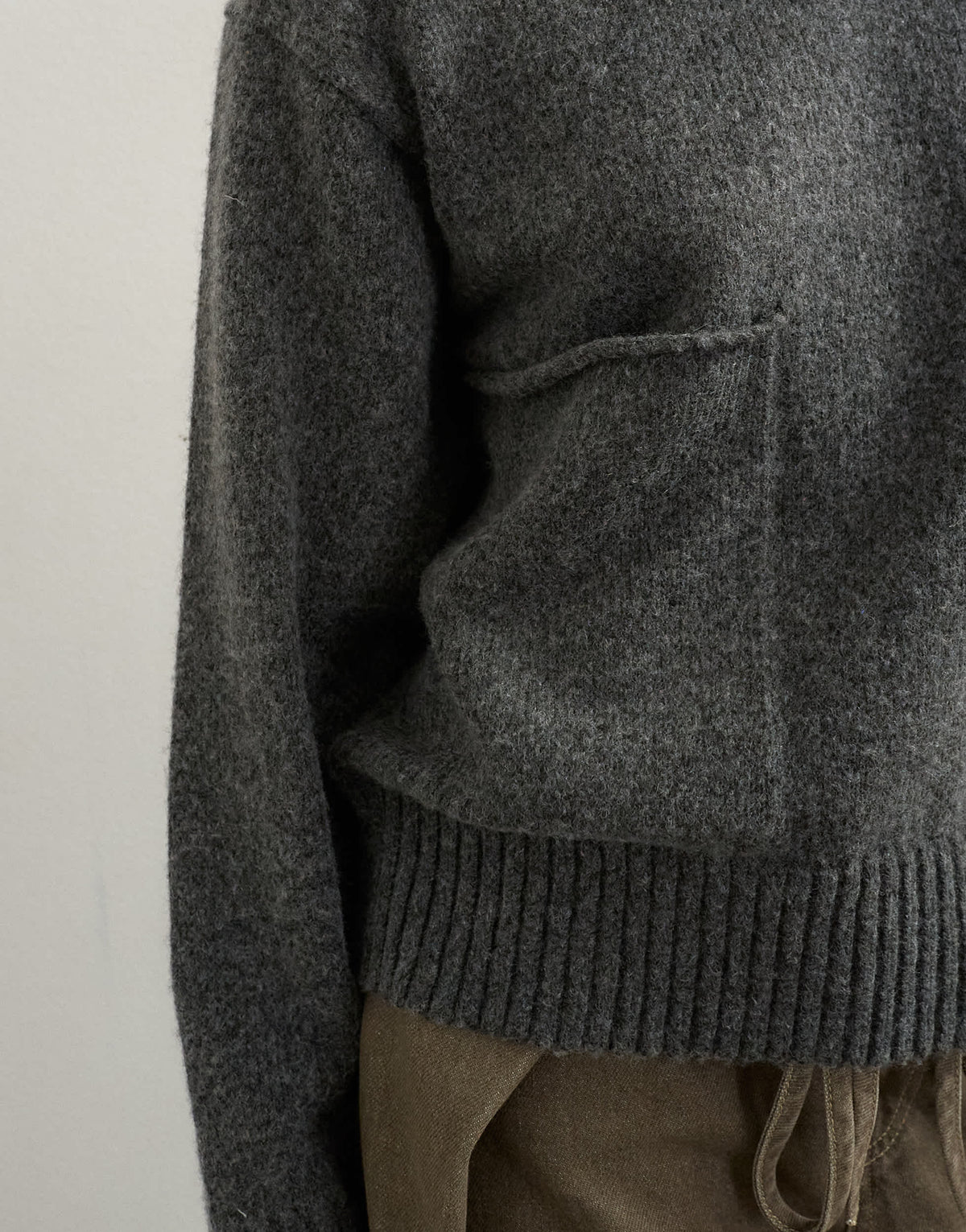 Topshop knitted pocket jumper in smoke