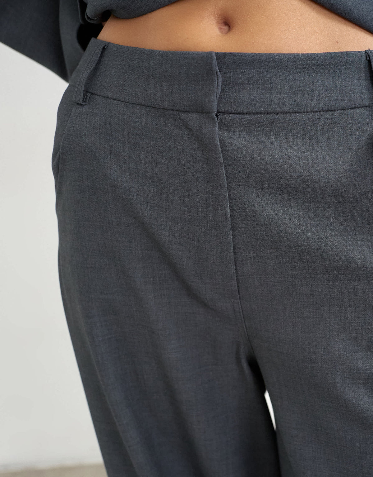Topshop co ord ovoid side pleat trouser in grey