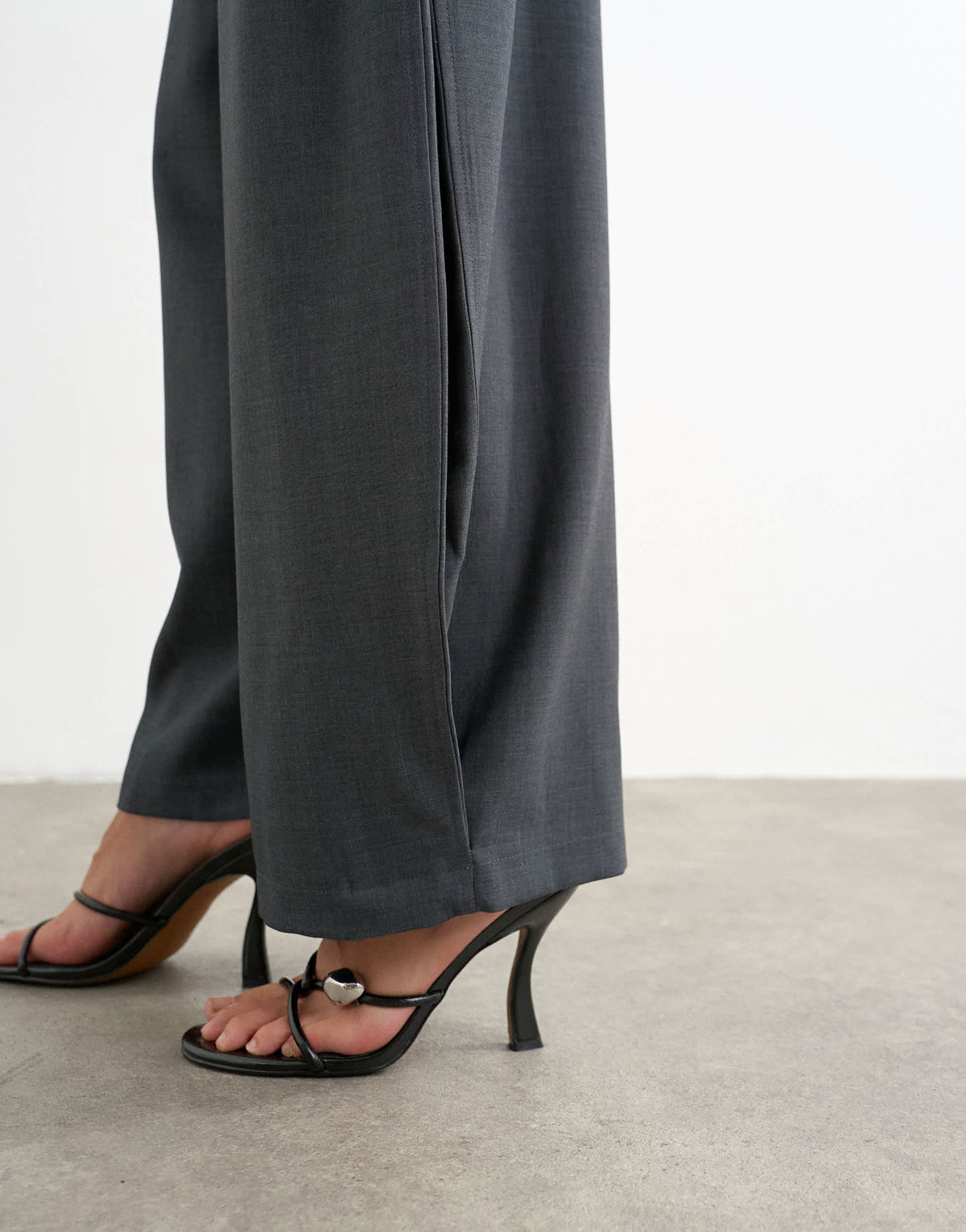 Topshop co ord ovoid side pleat trouser in grey