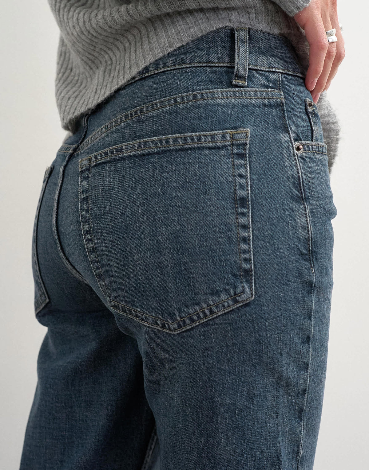 Topshop Orson comfort stretch straight leg ankle grazer jean in blue black