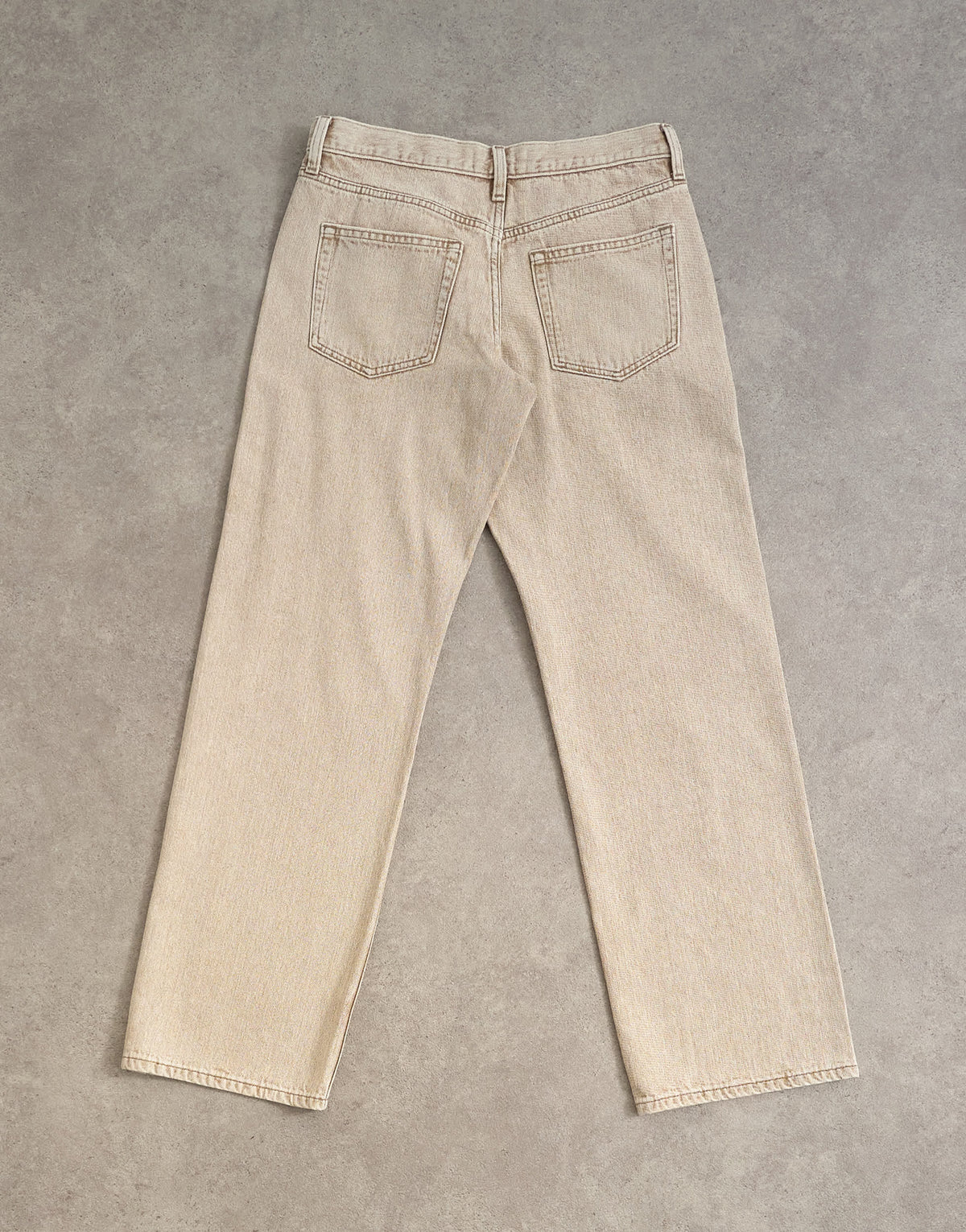 Topshop Ember low rise relaxed straight leg jean in beige