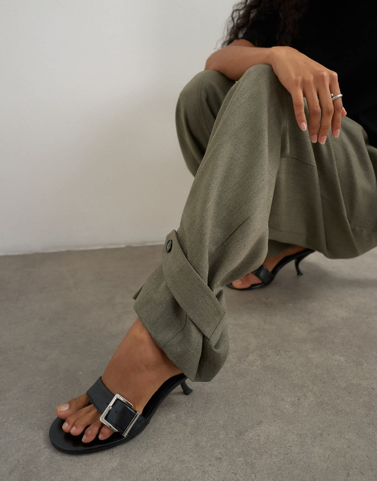 Topshop co ord ovoid tab hem tailored trouser in stone