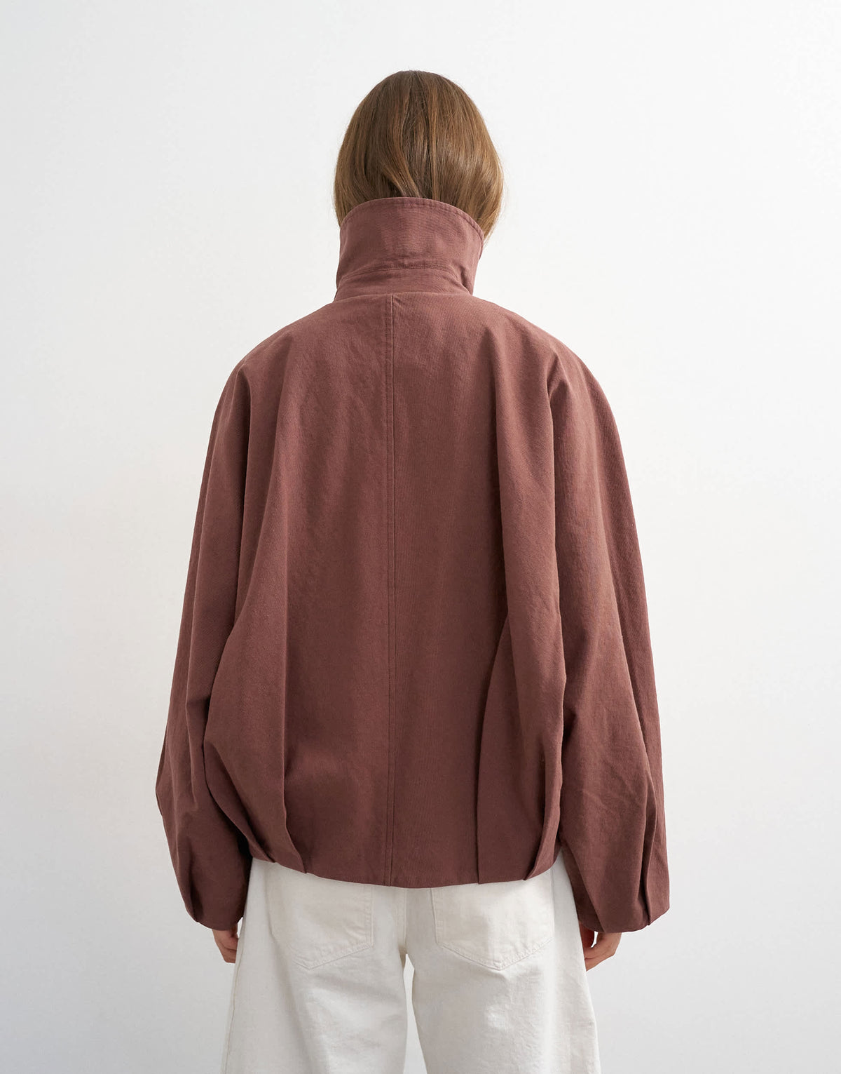 Topshop funnel neck bomber jacket in aubergine