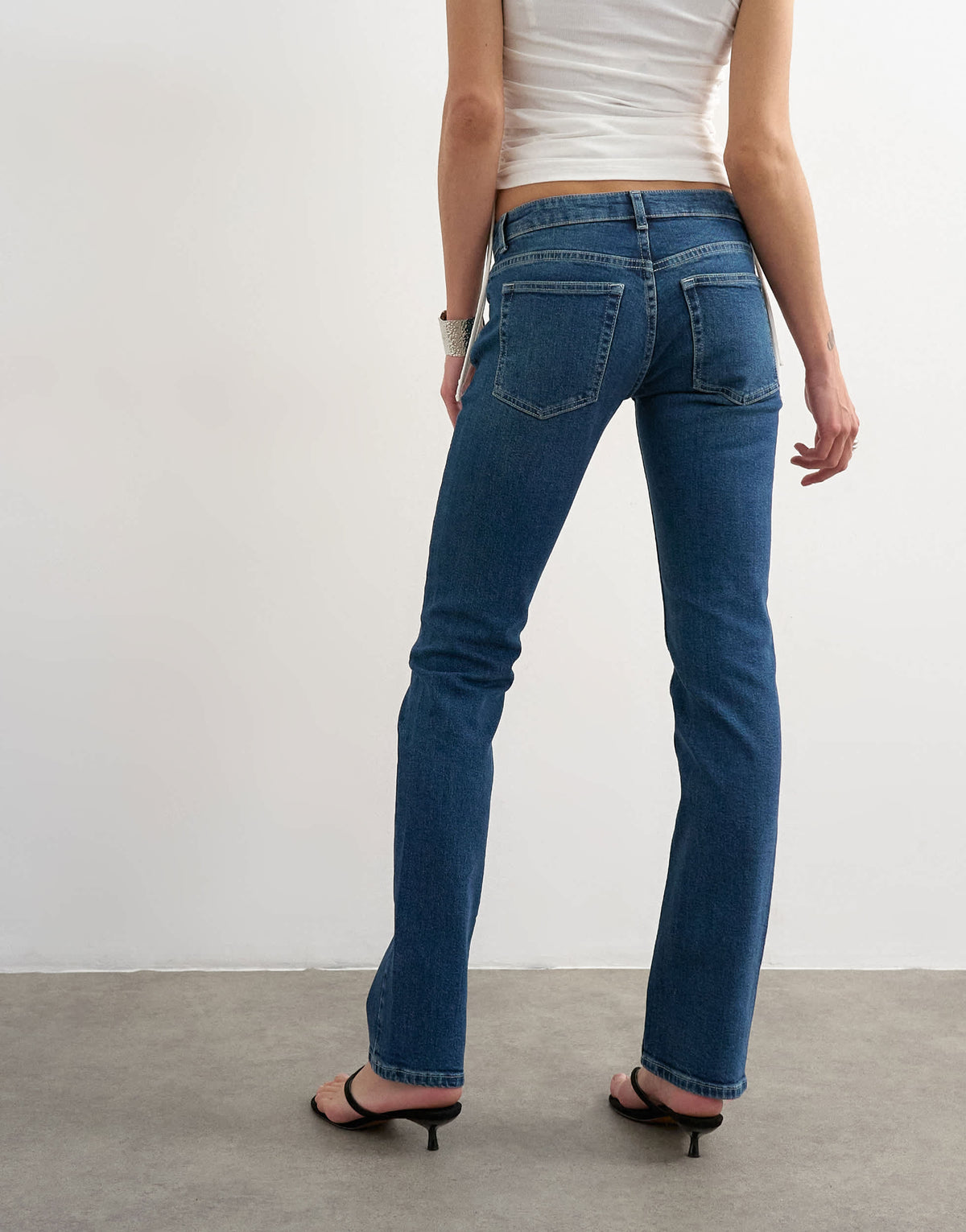 Topshop low rise slim leg jean in rich blue