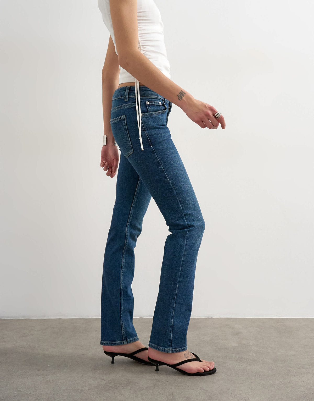 Topshop low rise slim leg jean in rich blue