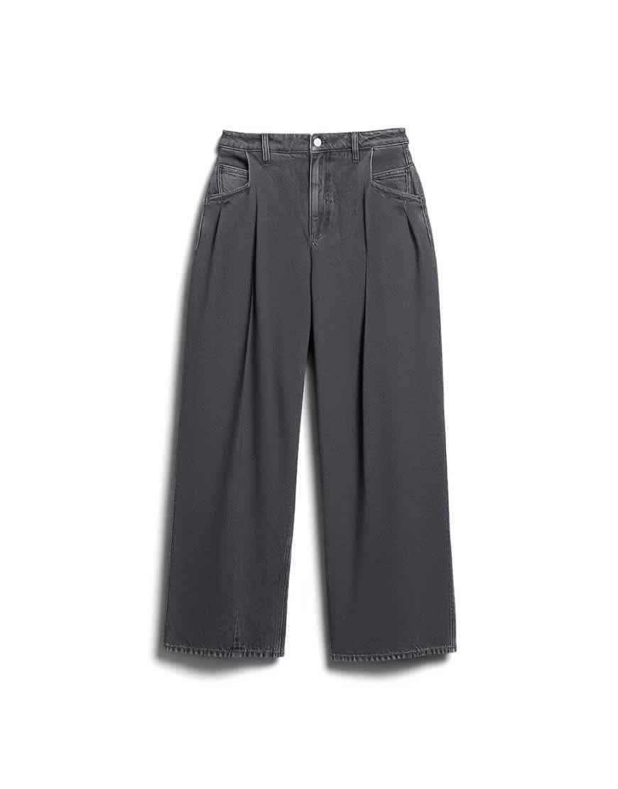 Topshop Cocoon mid rise barrel jean in washed black