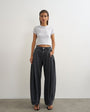 Topshop Cocoon mid rise barrel jean in washed black