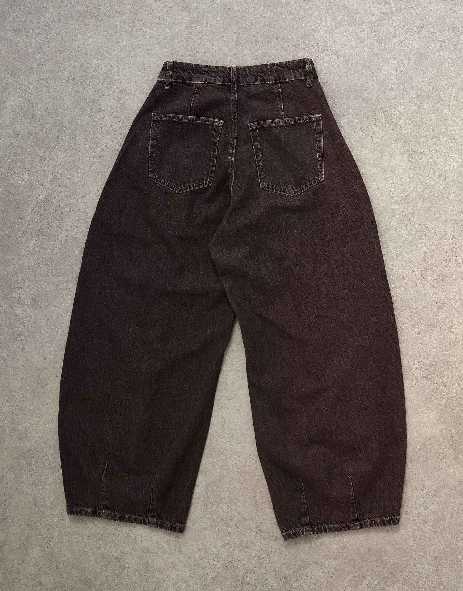 Topshop Cocoon mid rise barrel jean in chocolate