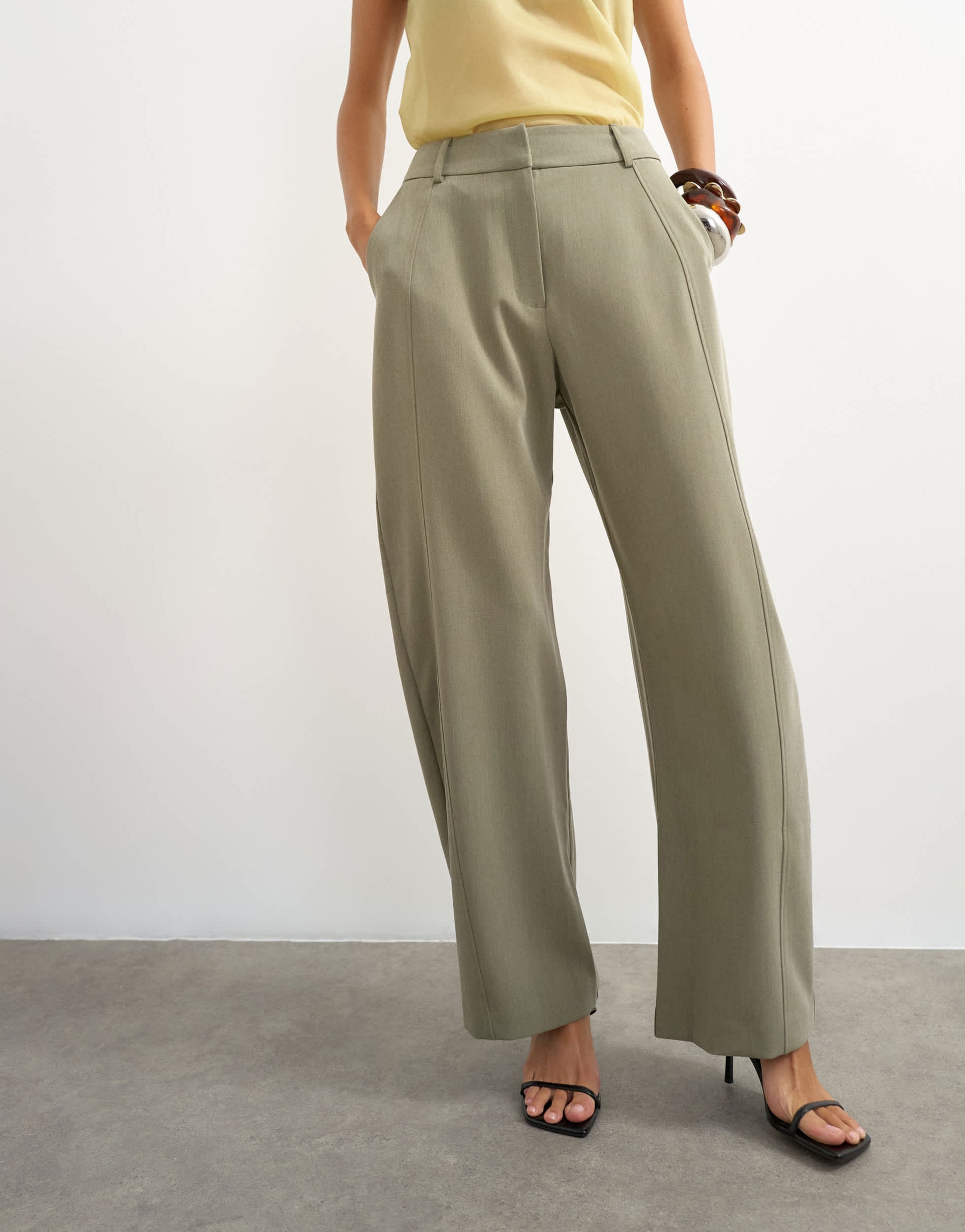 Topshop tailored horseshoe trouser in sage