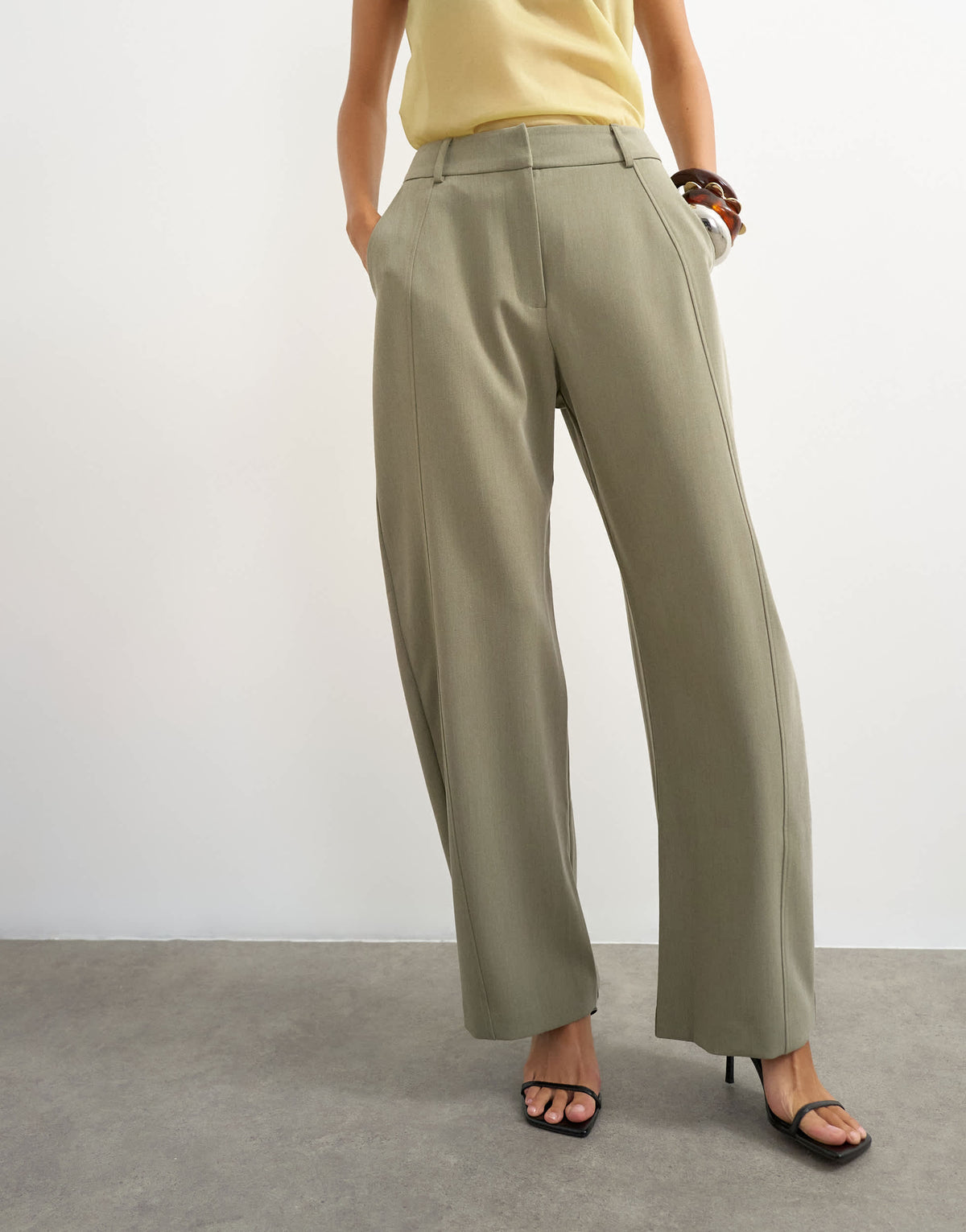 Topshop tailored horseshoe trouser in sage