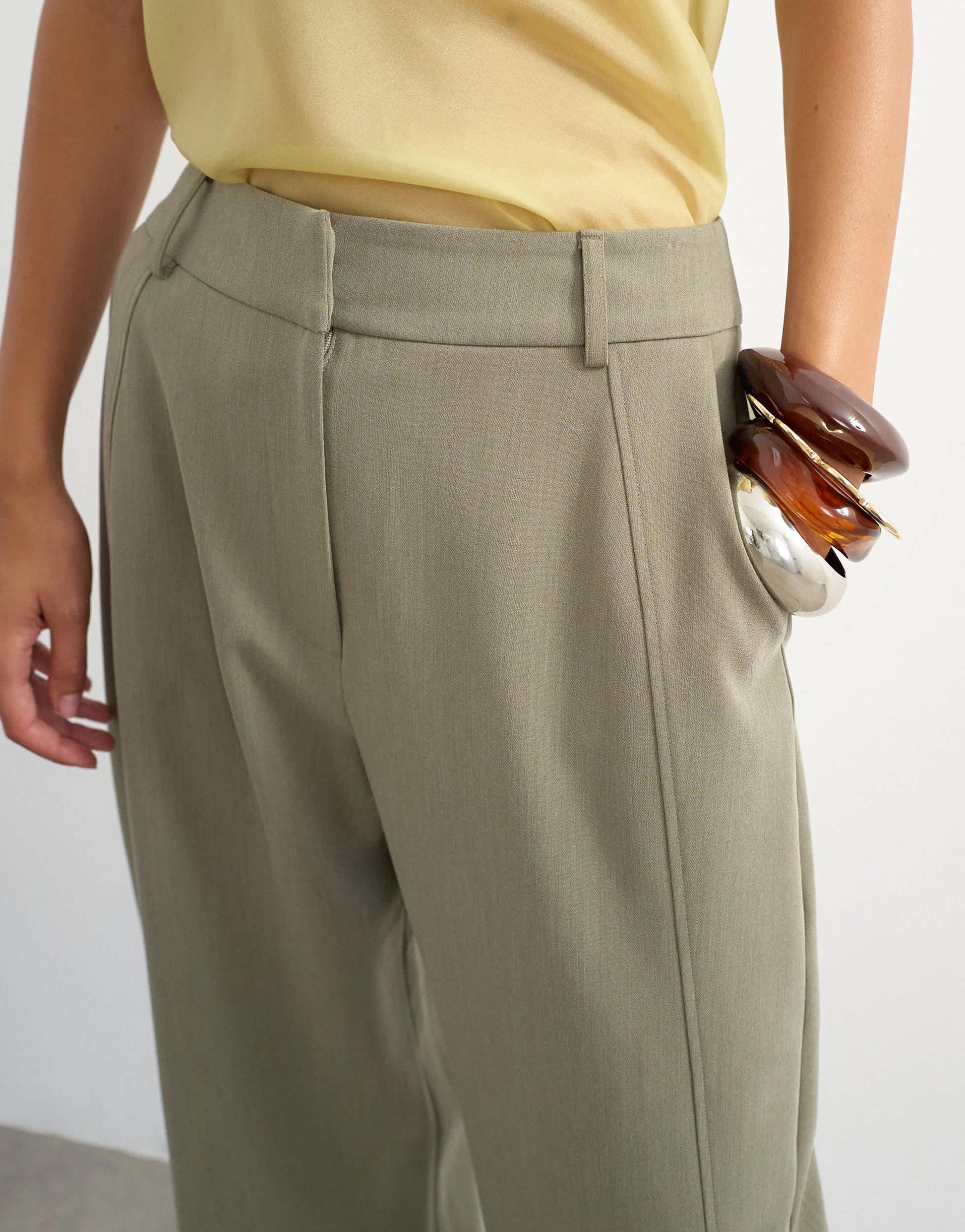 Topshop tailored horseshoe trouser in sage