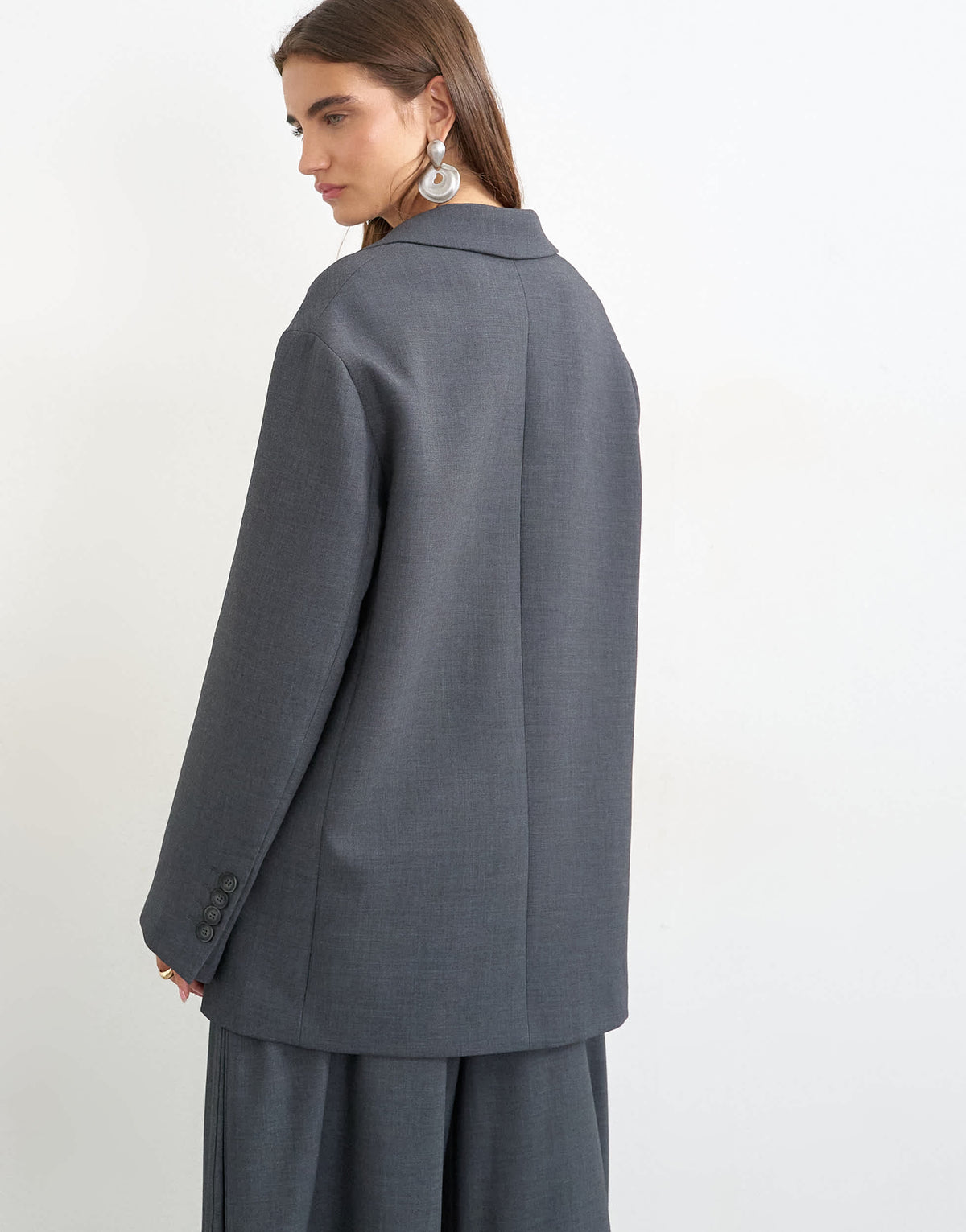 Topshop co ord slouchy chuck on blazer in grey