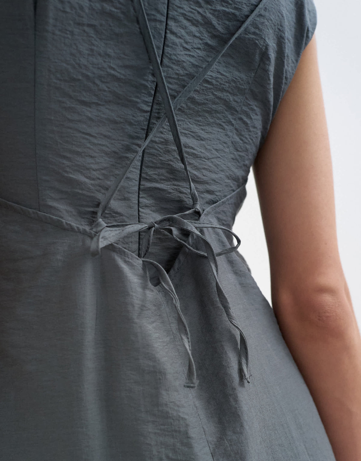 Topshop short sleeve cami layered maxi dress in slate grey
