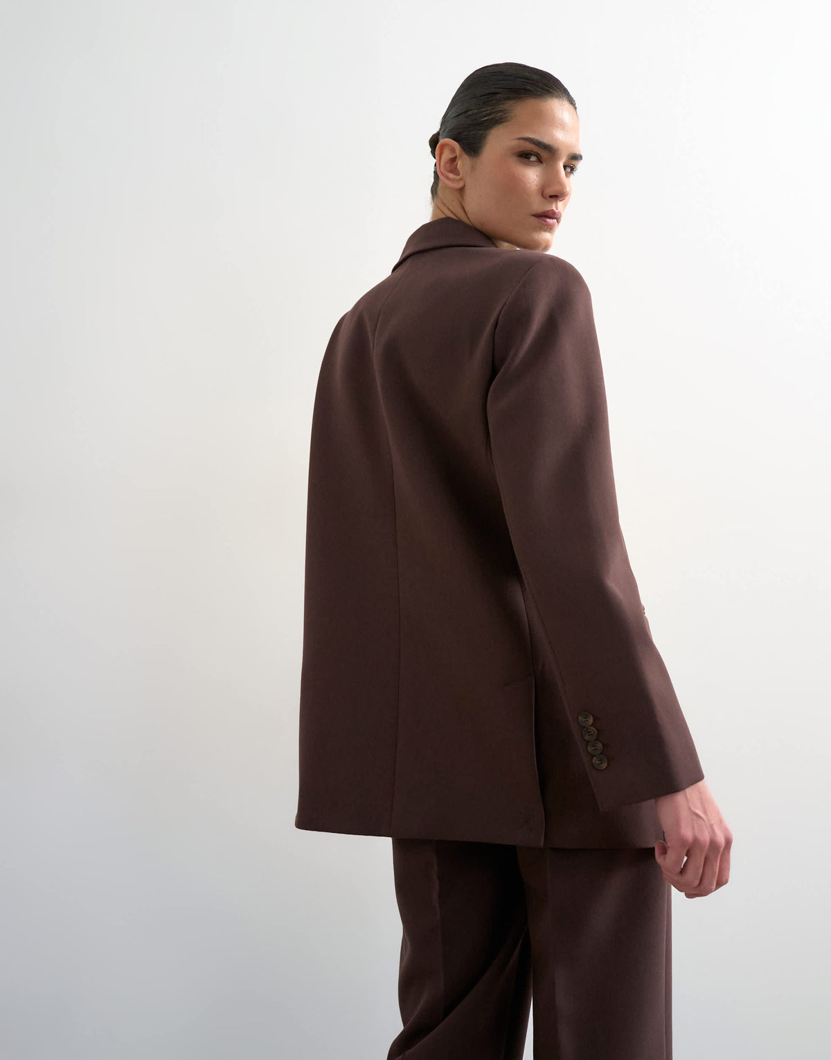 Topshop co ord 2 button relaxed fit blazer in chocolate