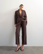 Topshop co ord mid rise clean straight trouser in chocolate