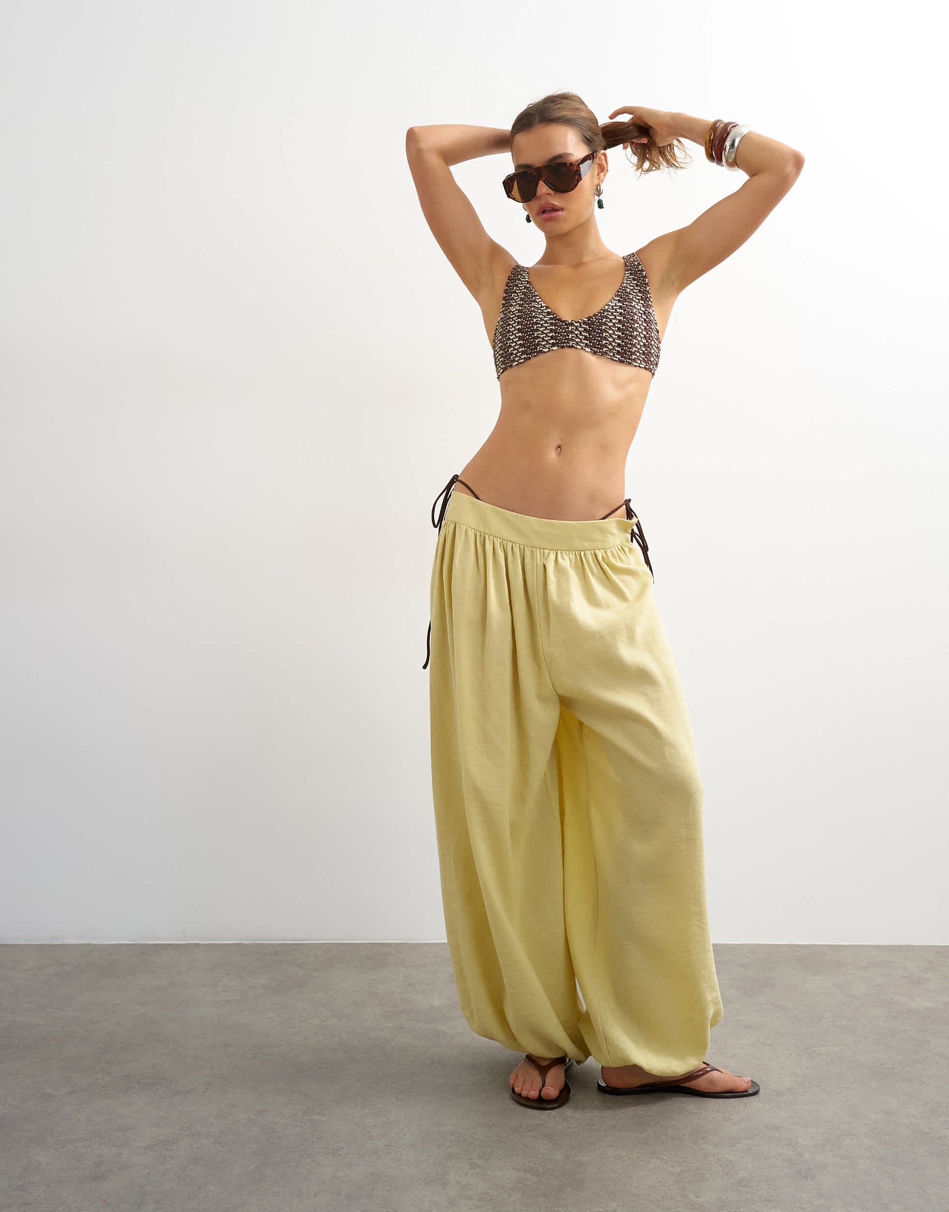 Topshop Thea scoop bikini top in chocolate