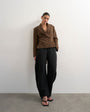 Topshop tailored barrel trouser in black