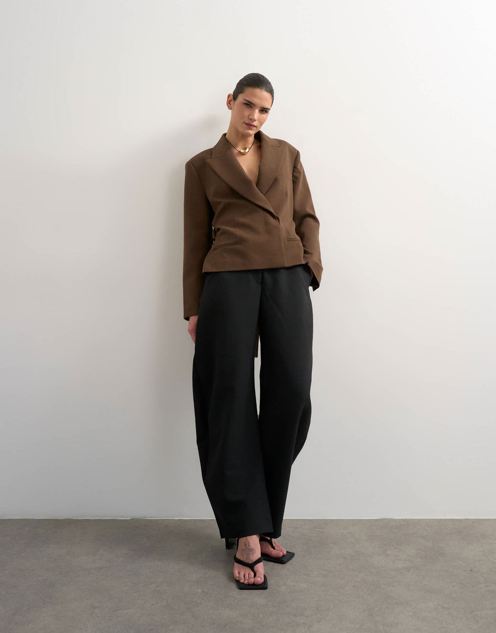 Pantalon droit sur mesure Topshop en noir