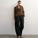 Topshop tailored barrel trouser in black