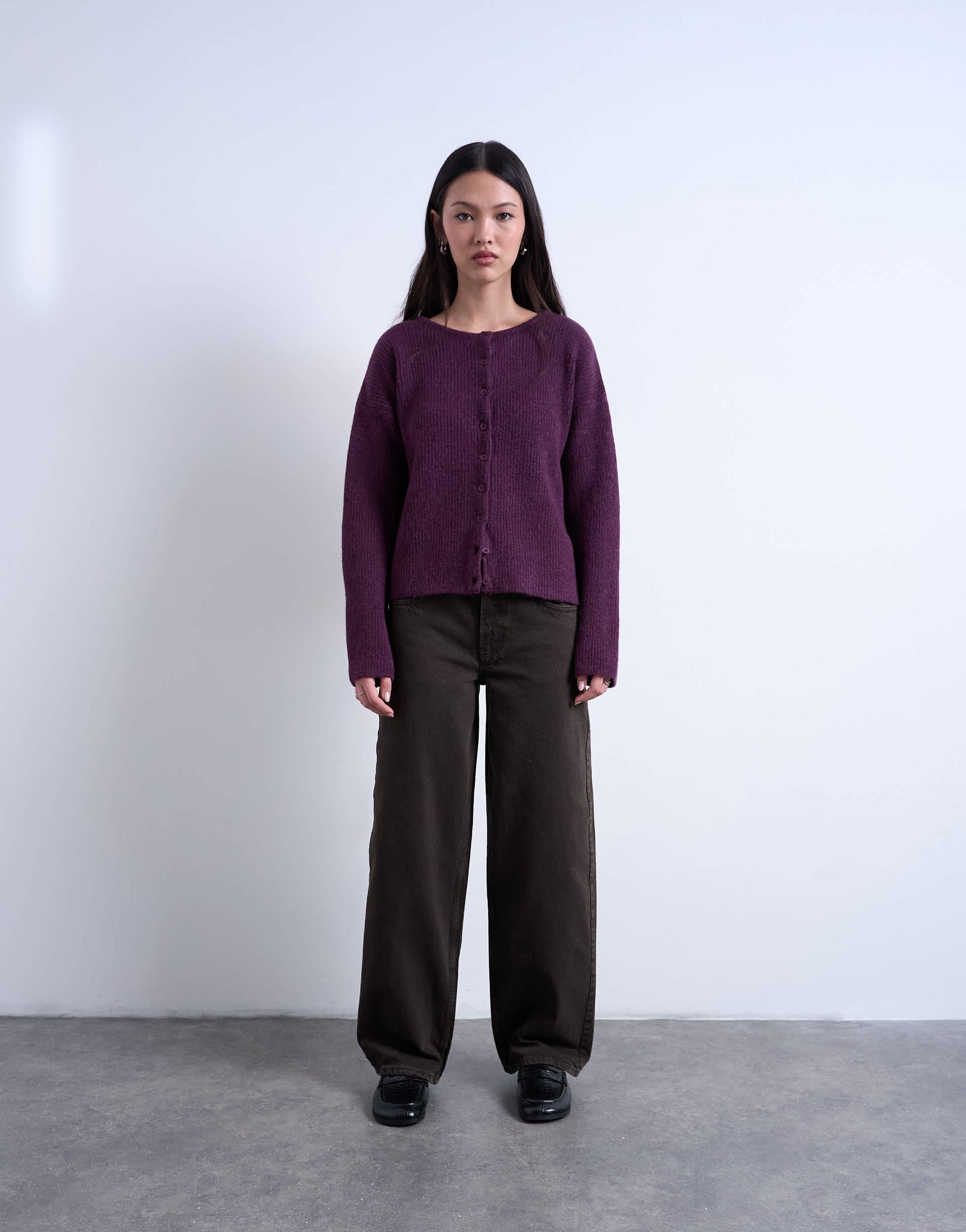 Topshop Cinch low rise jean in chocolate
