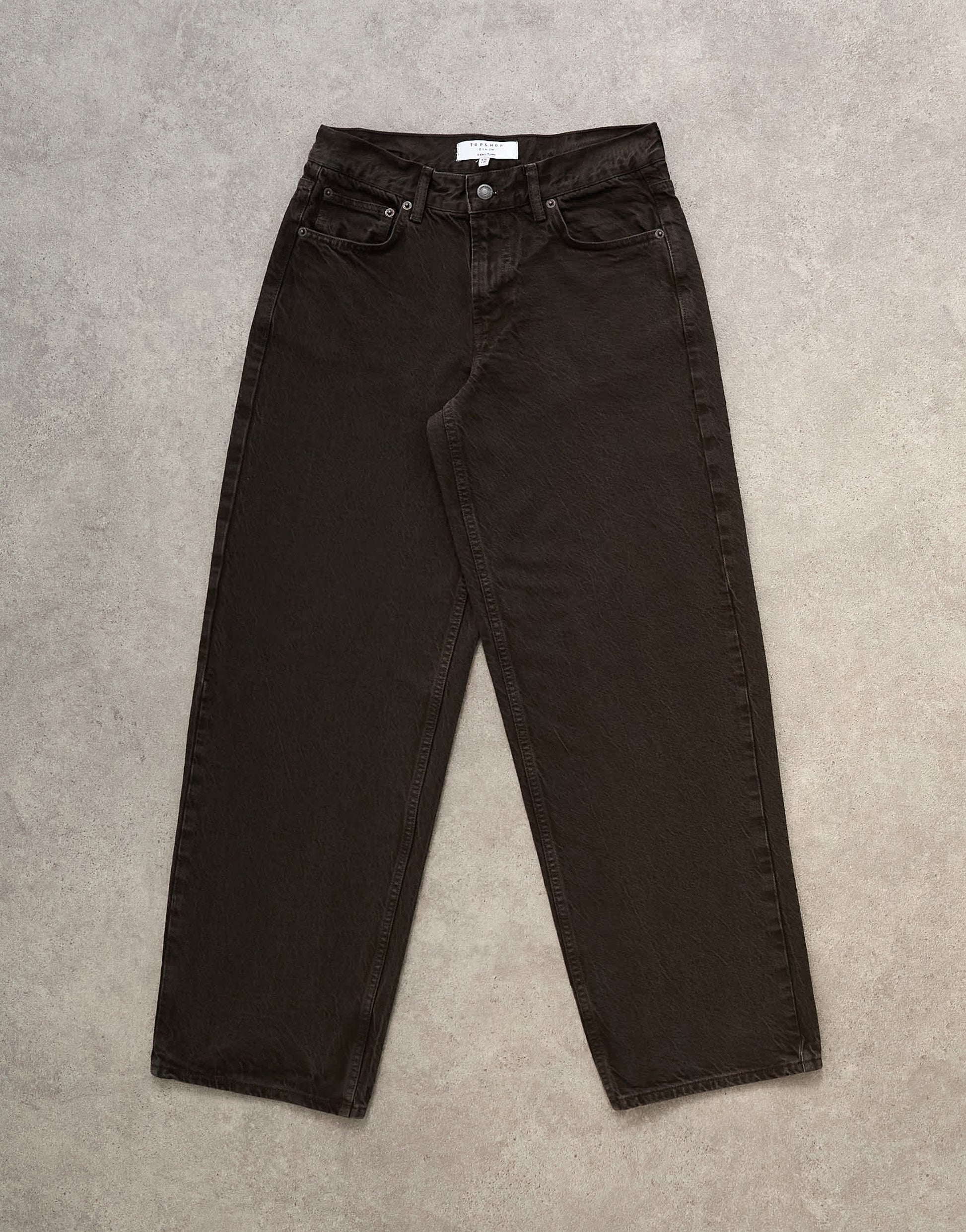 Topshop Cinch low rise jean in chocolate