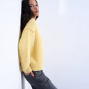 Topshop Strickpullover aus Wollmischung mit flauschigen, sichtbaren Nähten in Buttergelb