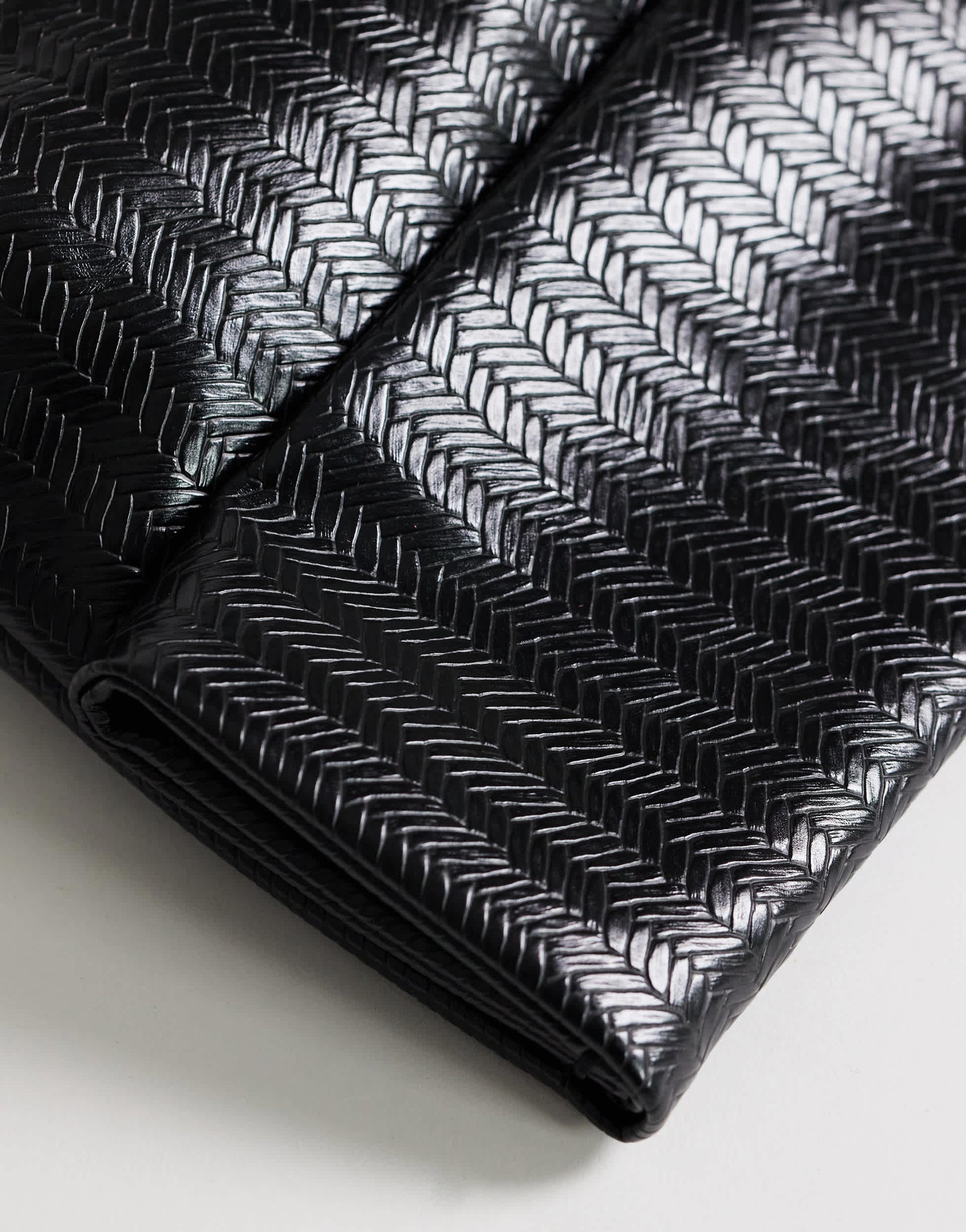 Topshop George weave oversized clutch bag in black