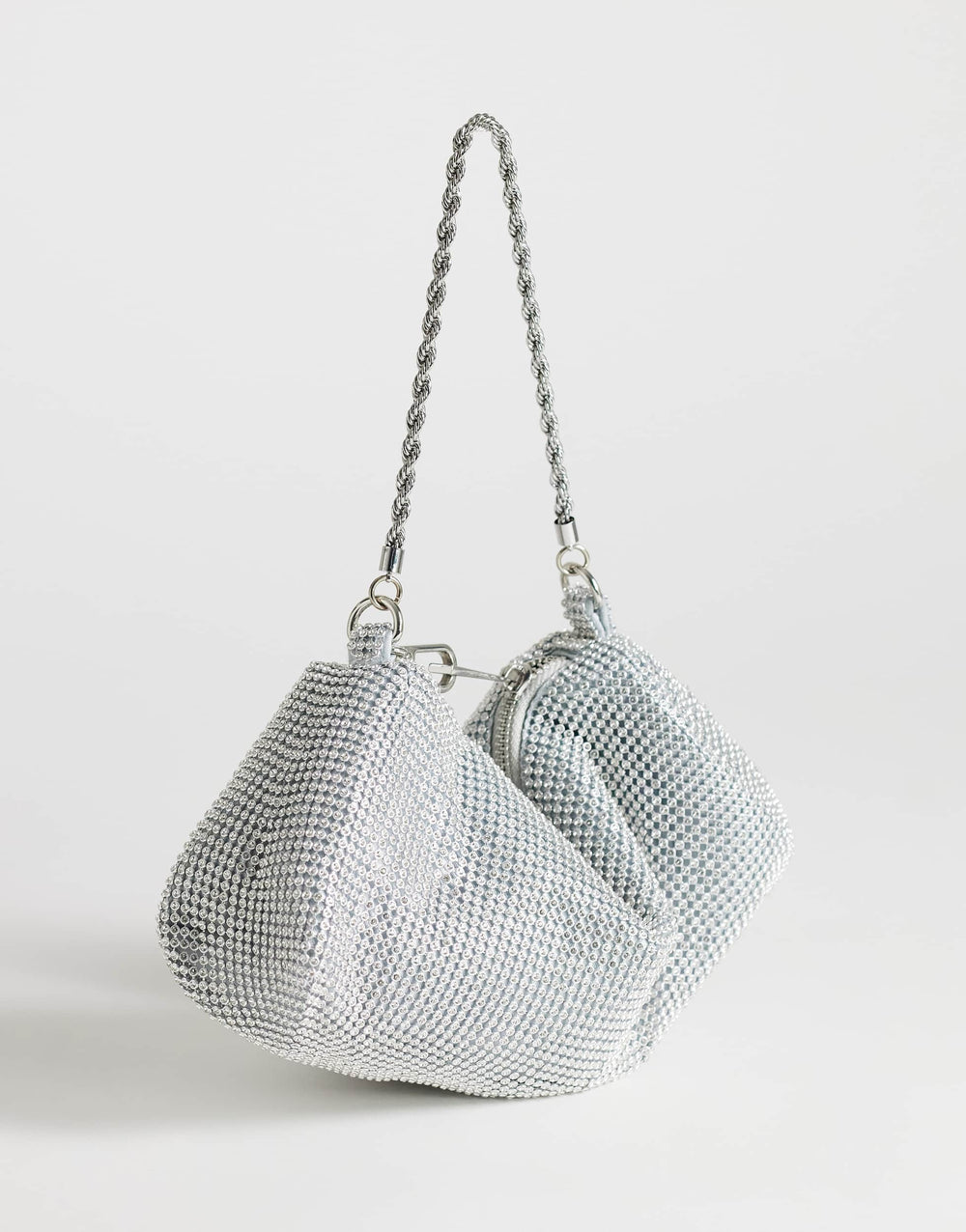 Topshop Ginny small diamante grab bag in silver