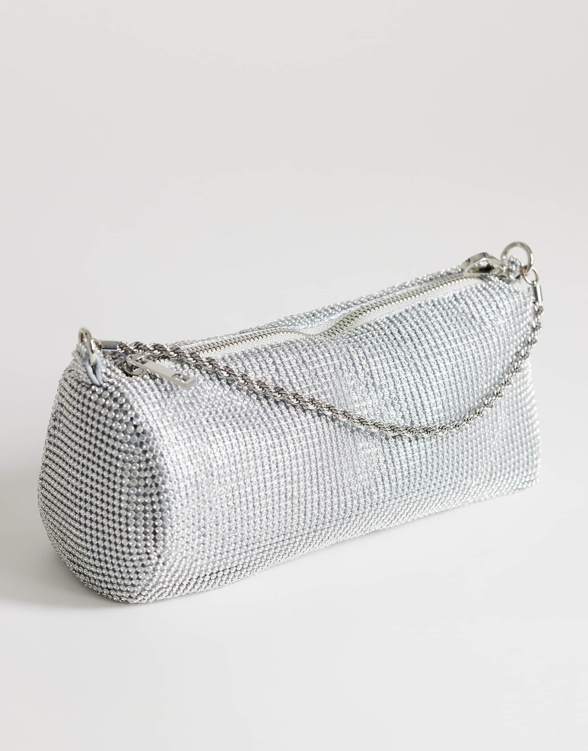 Topshop Ginny small diamante grab bag in silver