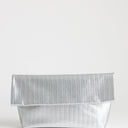 Topshop George weave oversized clutch bag in silver