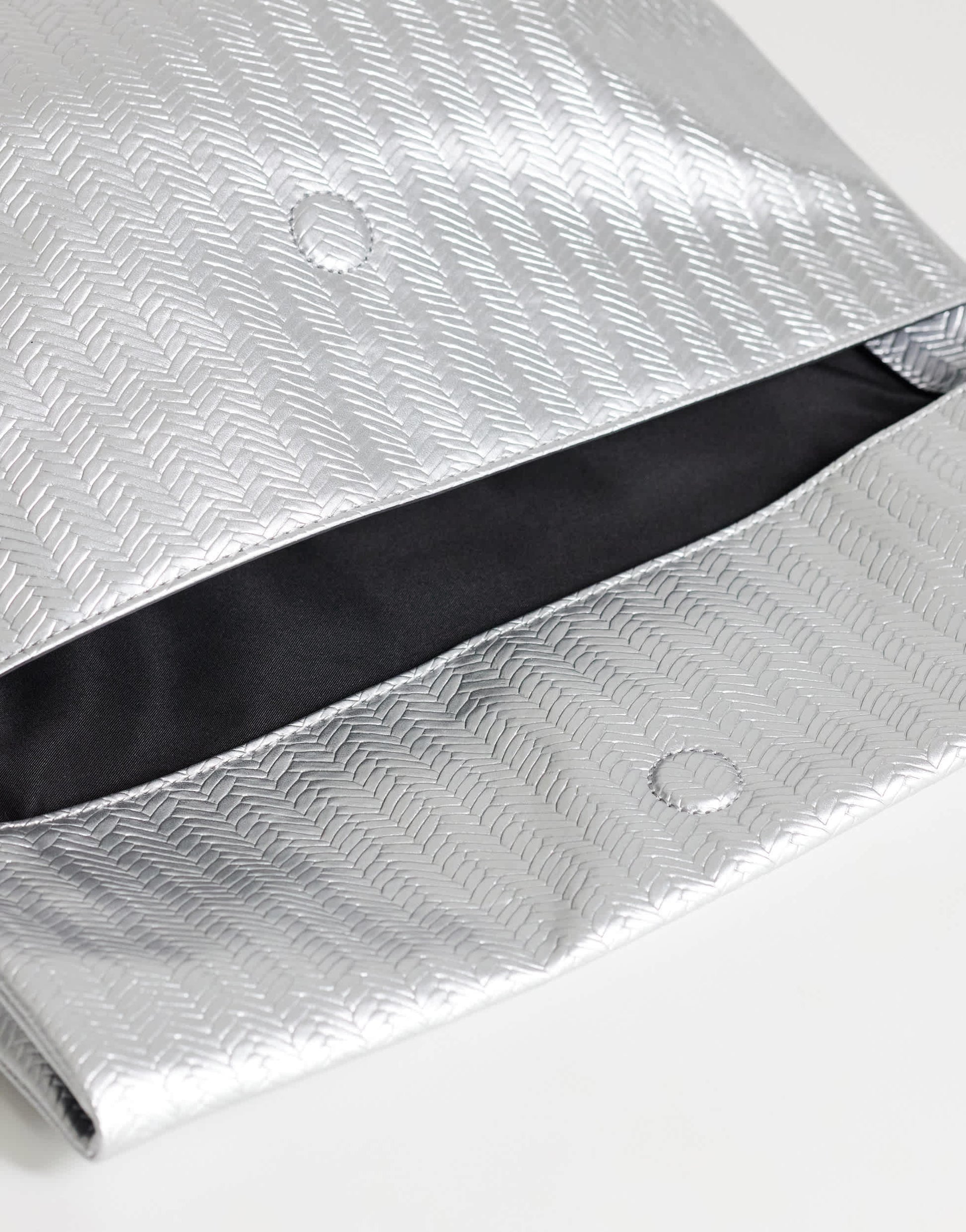 Topshop George weave oversized clutch bag in silver