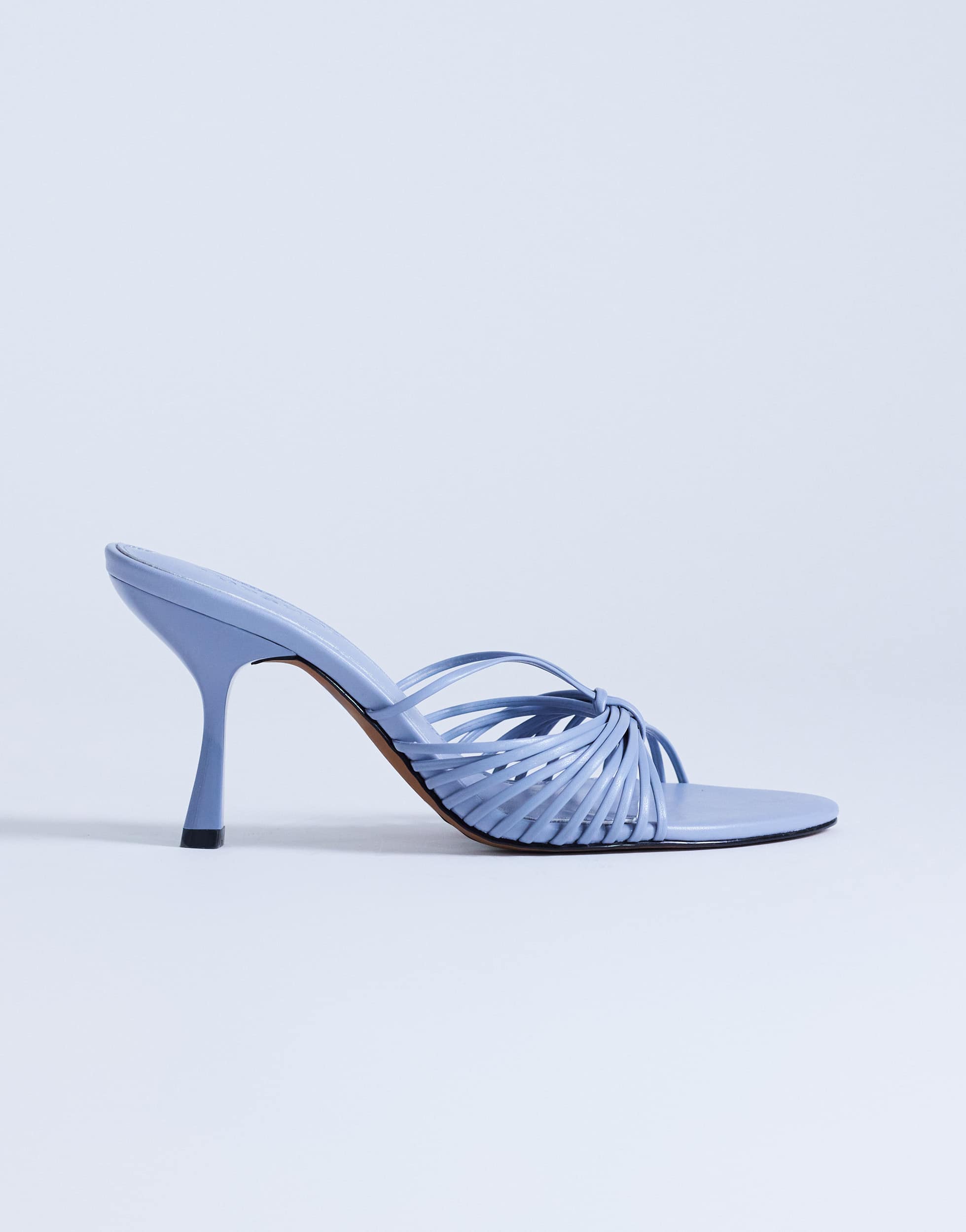 Topshop Simba strappy mule high sandal in blue