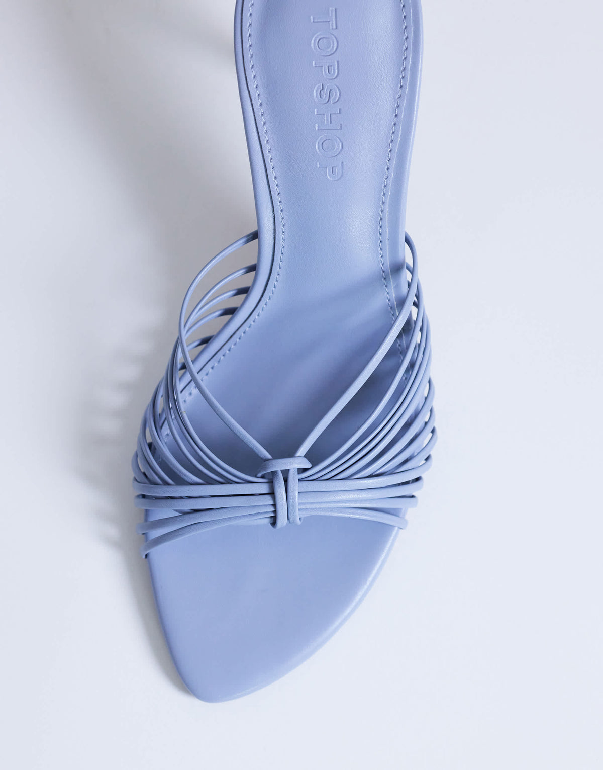 Topshop Simba strappy mule high sandal in blue