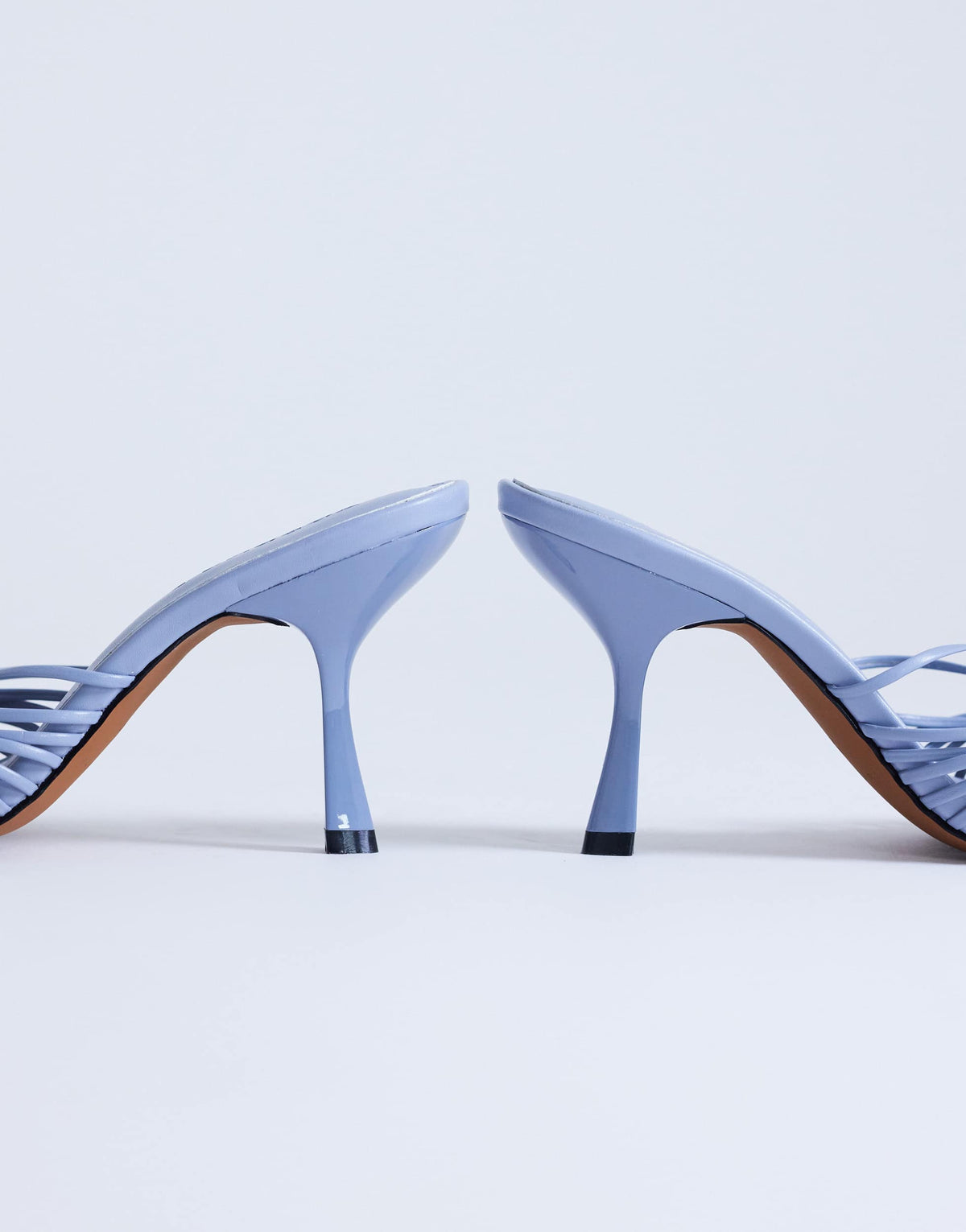 Topshop Simba strappy mule high sandal in blue