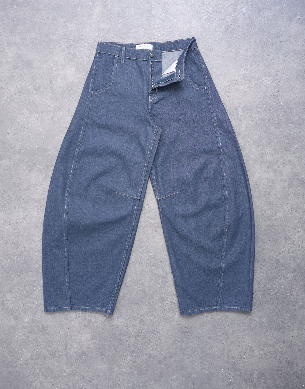 Topshop horseshoe high rise barrel jean in elephant grey