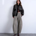 Jean Topshop Horseshoe taille mi-haute à rayures marron