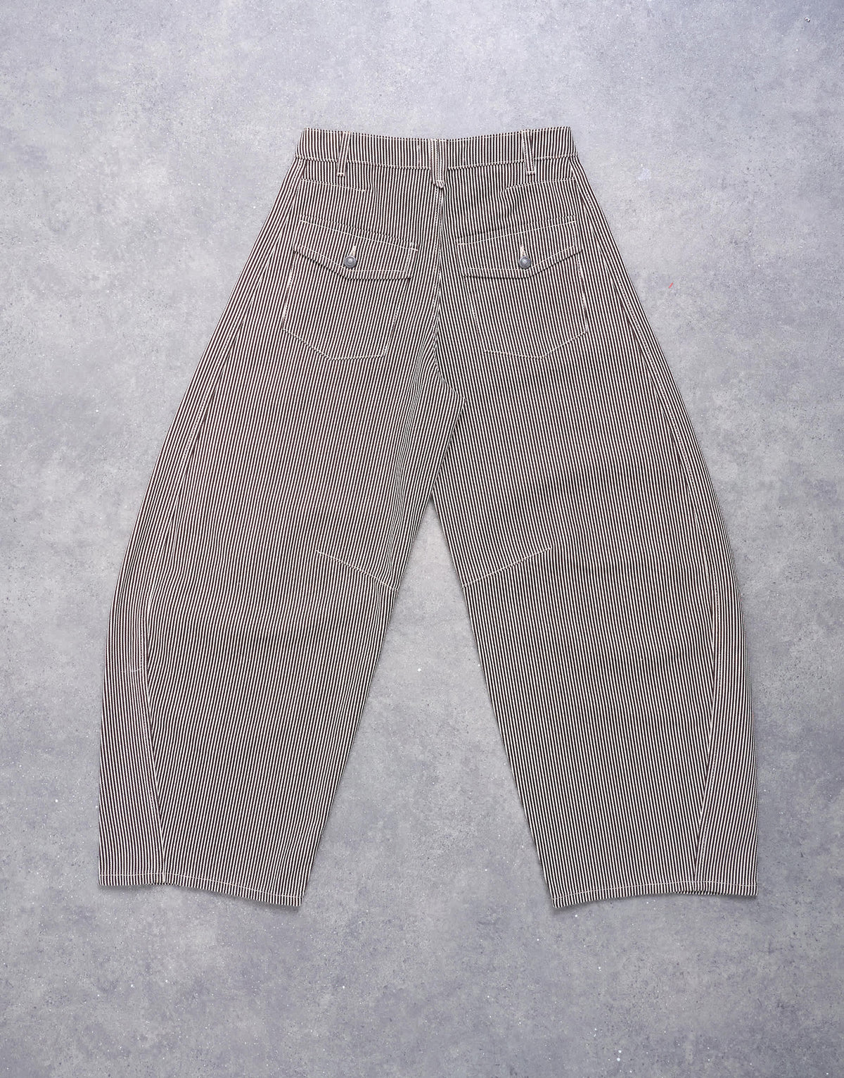 Topshop Horseshoe mid rise barrel jean in brown stripe