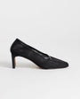 Topshop Abbigail mesh mid heeled court shoe in black