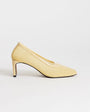 Topshop Abbigail mesh mid heeled court shoe in buttermilk