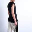 Topshop cowl neck lace trim top in black