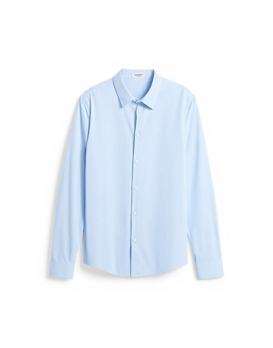 Topman slim fit long sleeve formal stretch shirt in light blue