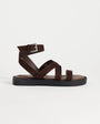 Topshop Sasha strappy flat sandal in chocolate
