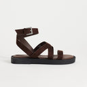 Sandales plates à fines brides Topshop Sasha couleur chocolat