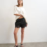 Topshop satin lace insert short in black