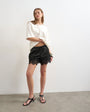 Topshop satin lace insert short in black