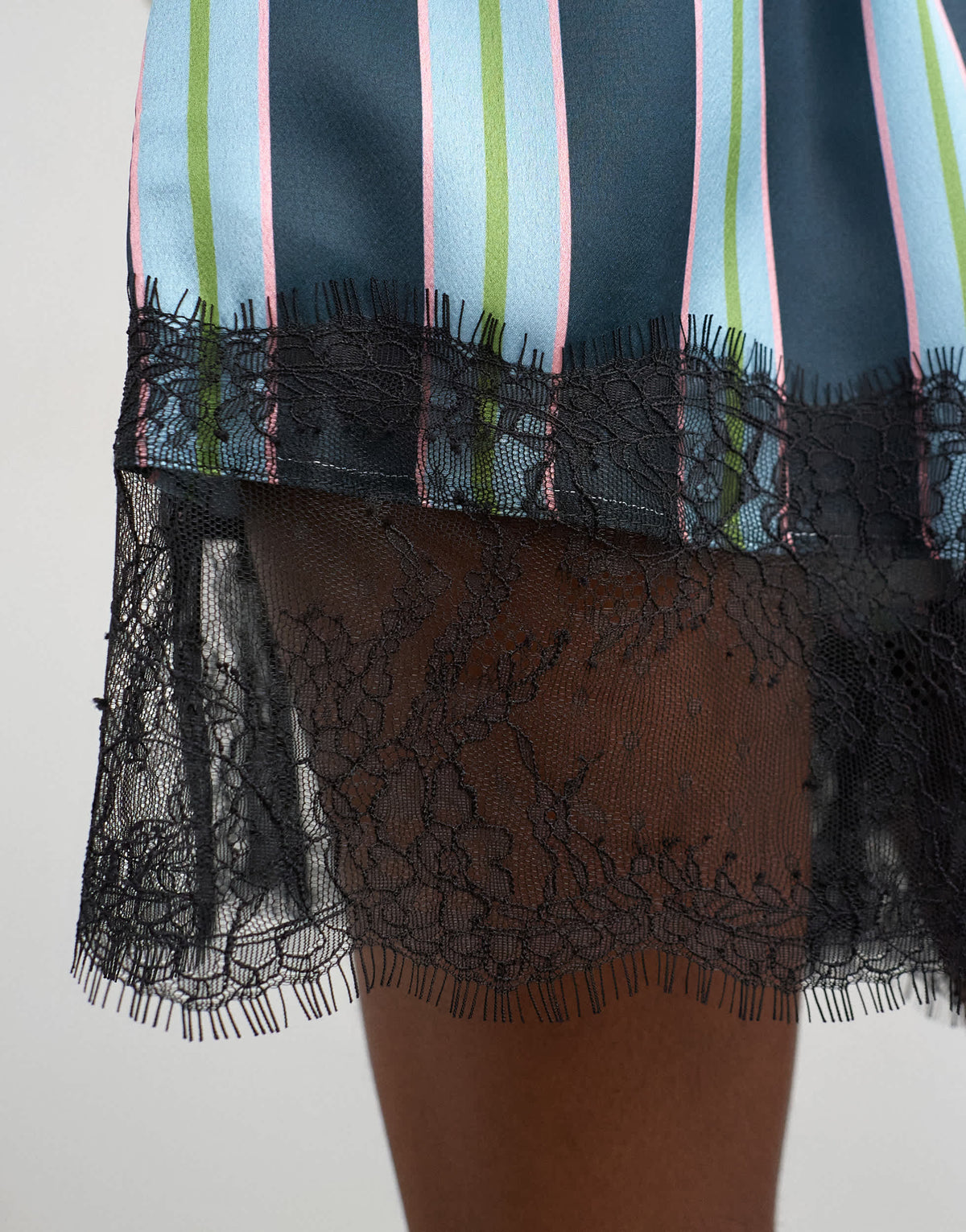Topshop nylon stripe lace boxer short